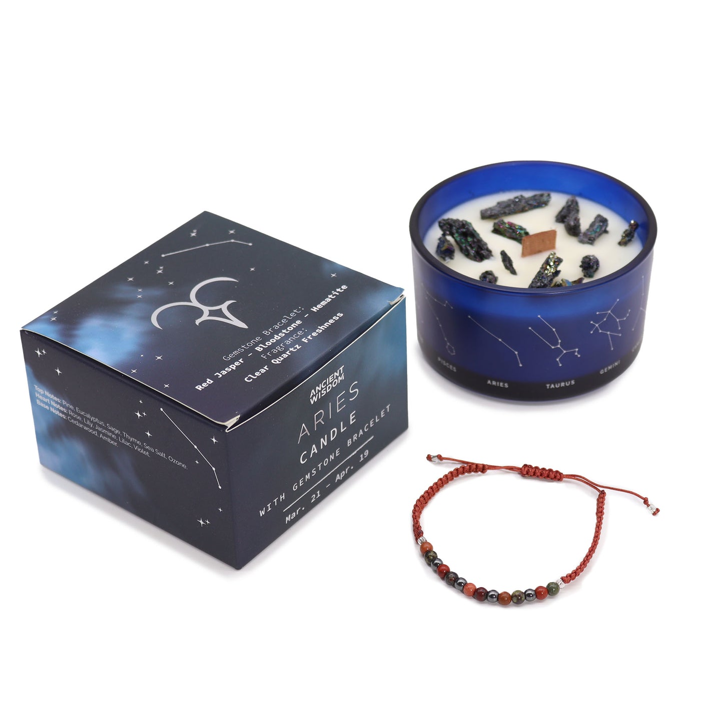 Stjörnumerkja kristal kerti - Zodiac Crystal Candle