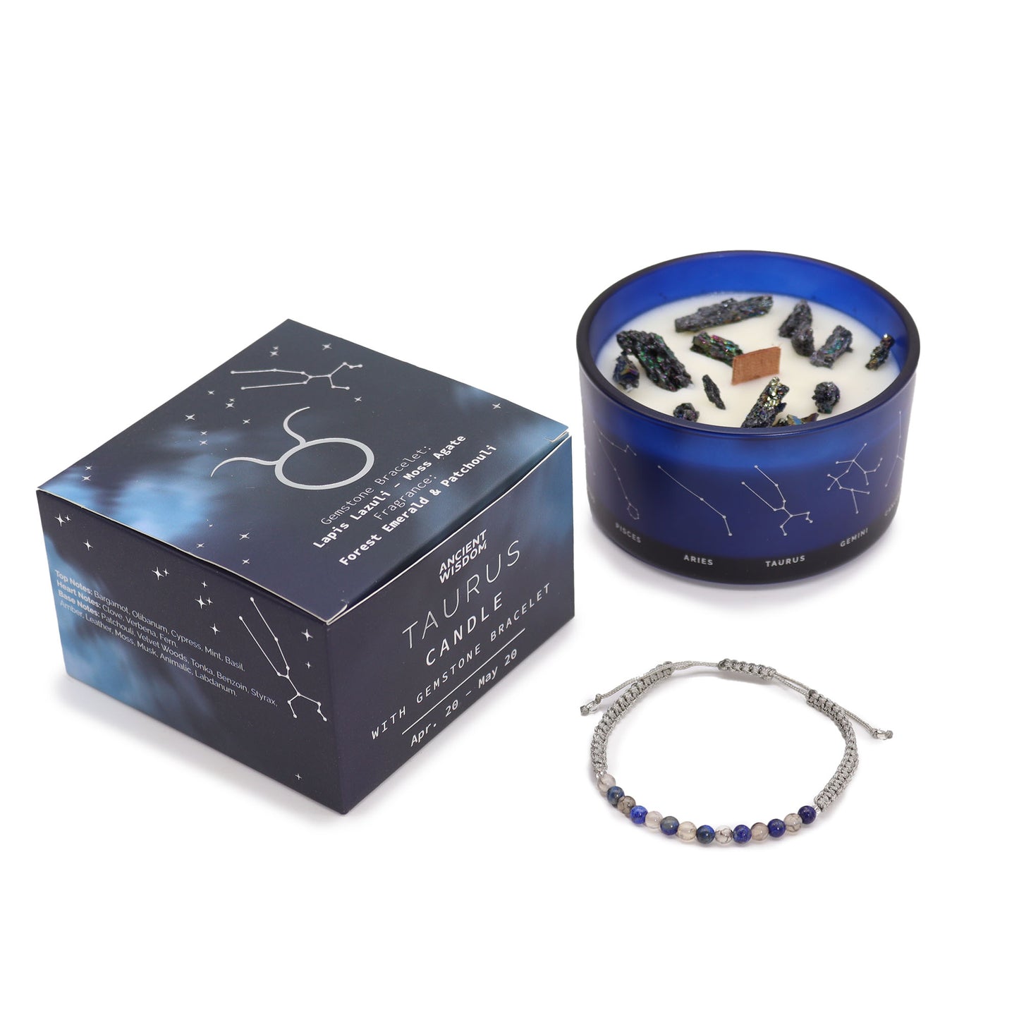 Stjörnumerkja kristal kerti - Zodiac Crystal Candle