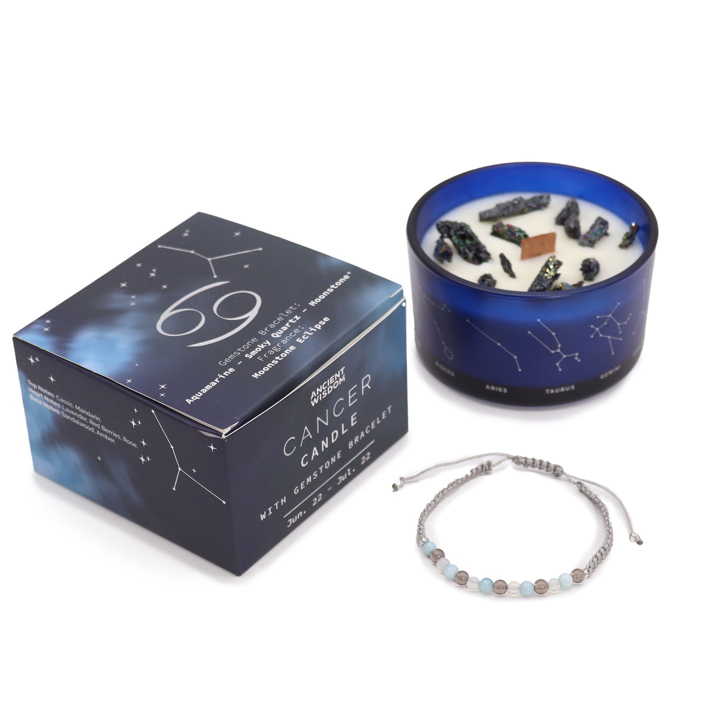 Stjörnumerkja kristal kerti - Zodiac Crystal Candle