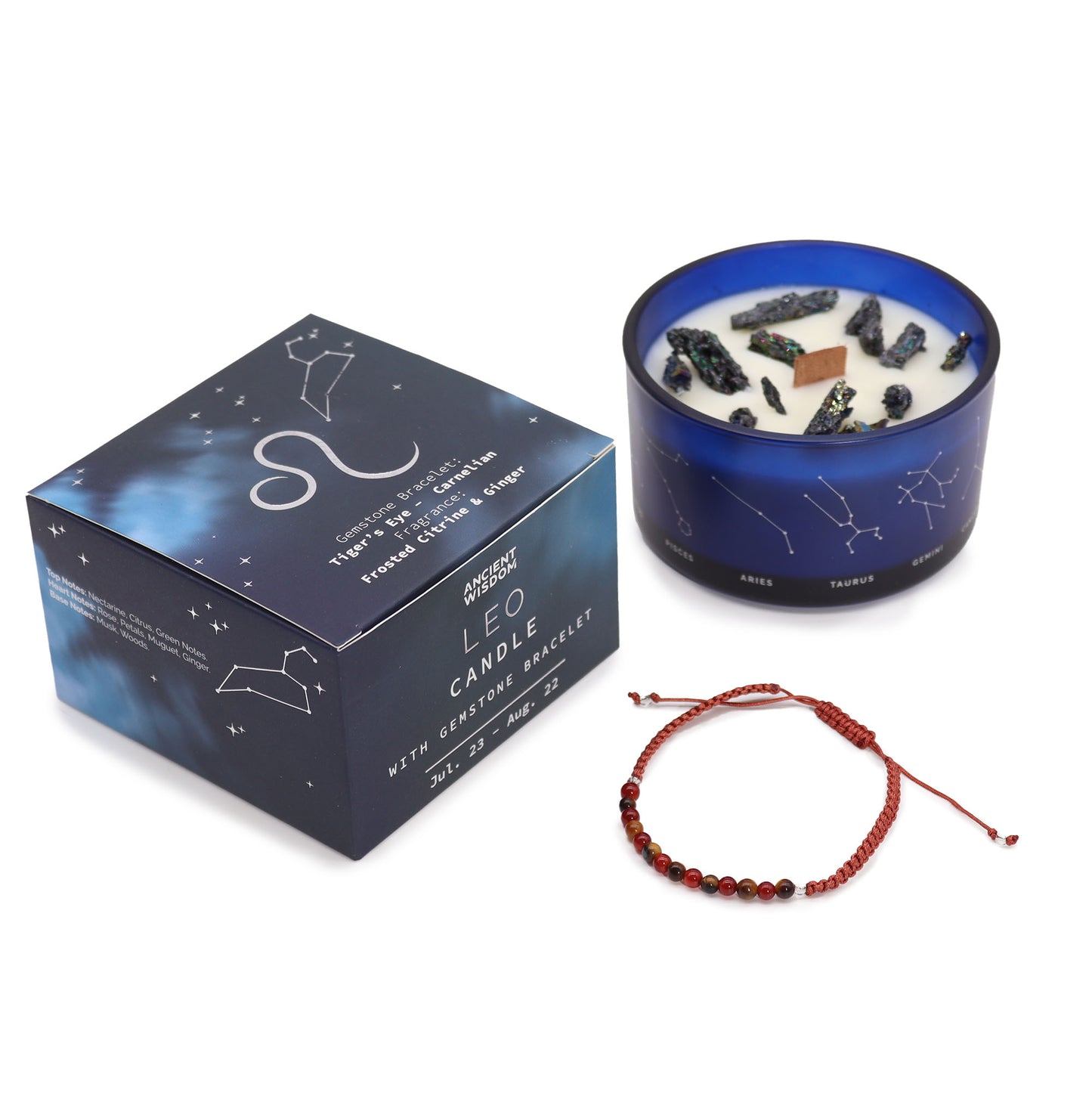 Stjörnumerkja kristal kerti - Zodiac Crystal Candle
