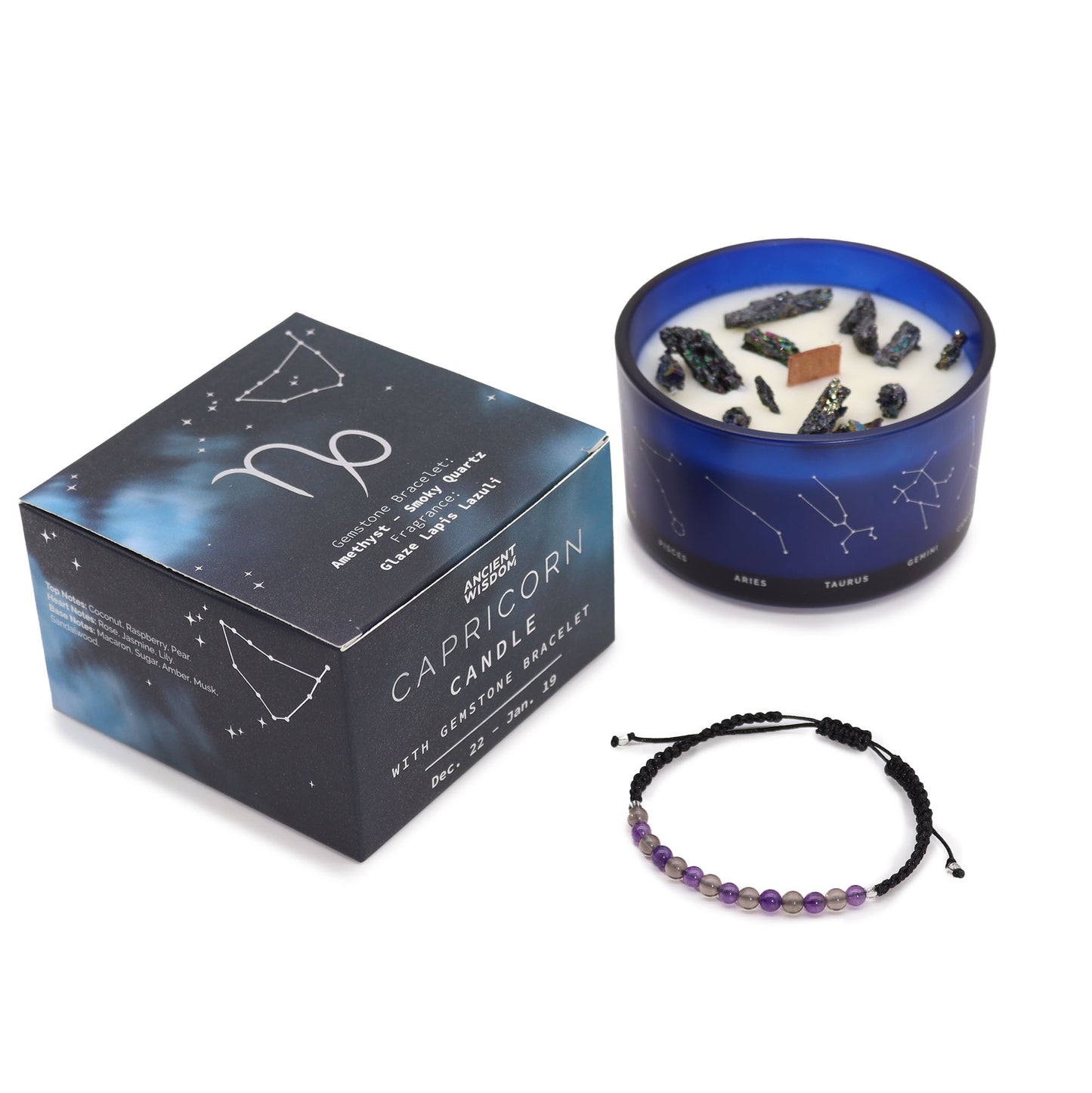 Stjörnumerkja kristal kerti - Zodiac Crystal Candle
