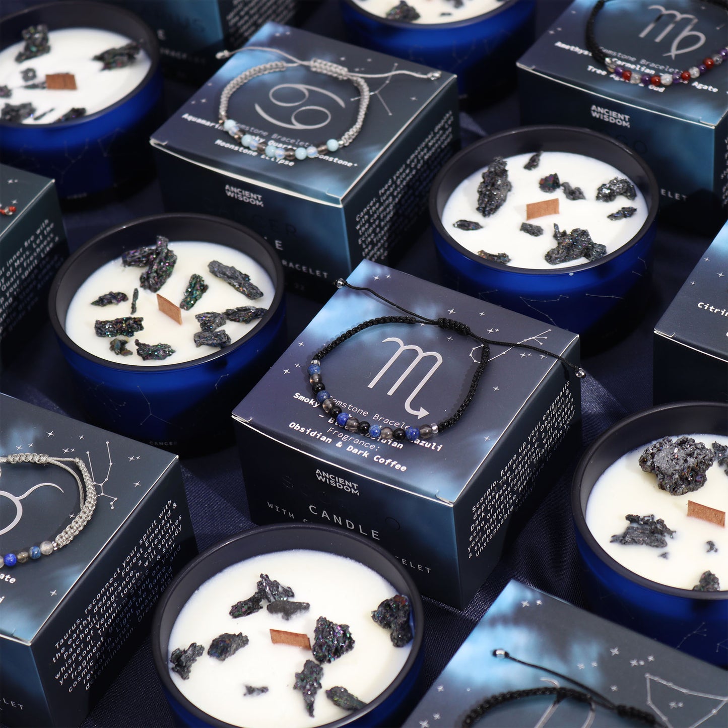 Stjörnumerkja kristal kerti - Zodiac Crystal Candle
